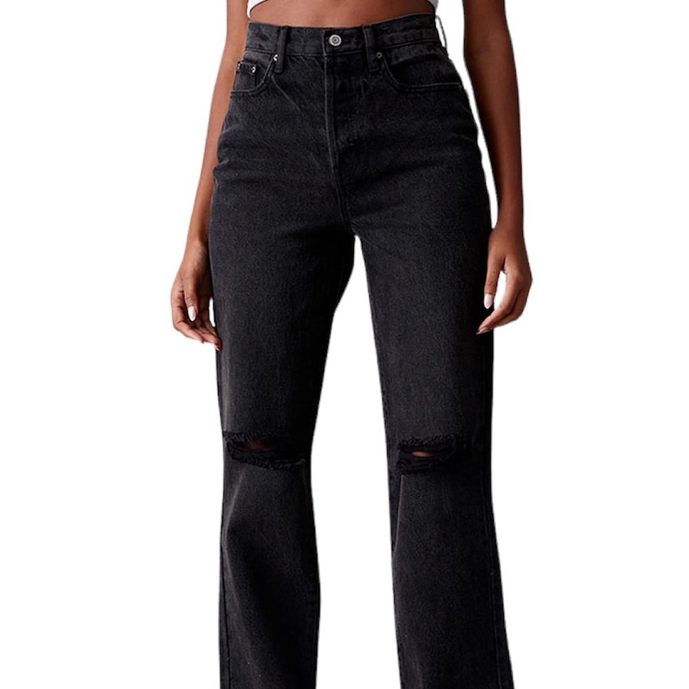 PacSun Jeans Distressed Button Fly Dad Denim Jeans Eco Black Women’s Size 25